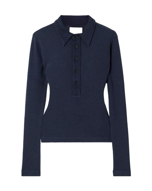 Citizens of Humanity Blue Long-Sleeved Polo Shirt