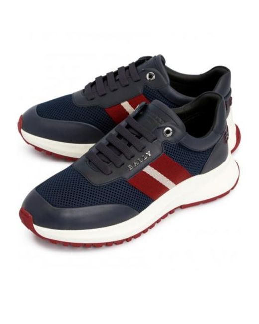 Bally Blue Logo-Laced Casual Sneakers for men