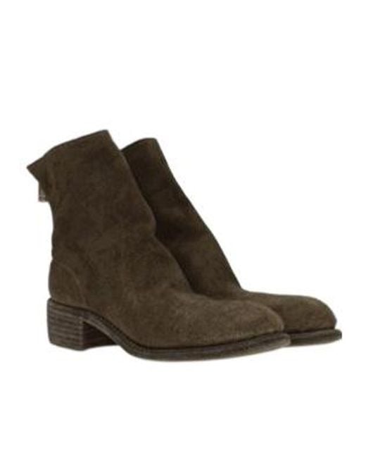 Guidi Brown Zippered Ankle Boots
