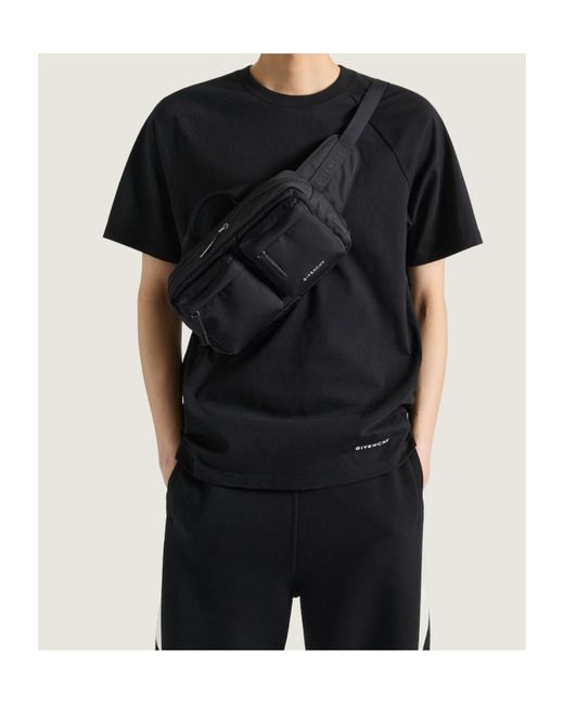 Givenchy Black Logo Detailed Zipped Belt Bag for men
