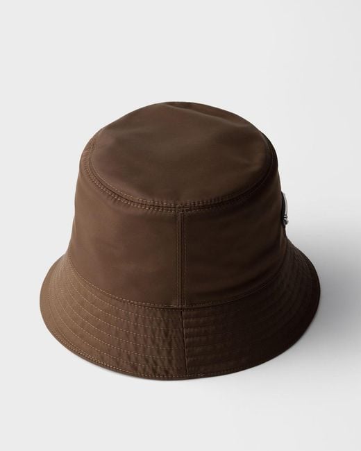 Prada Brown Re-Nylon Bucket Hat for men
