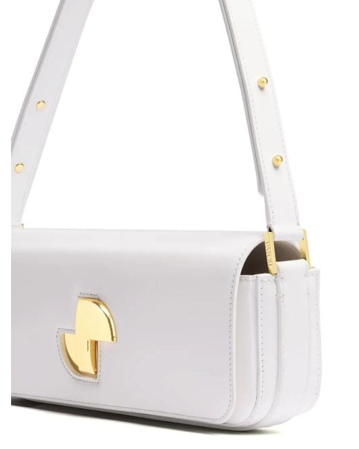 Patou White Le Lock Leather Shoulder Bag