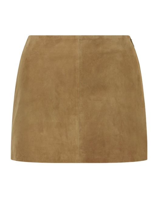 Arma Natural Suede Mini Skirt