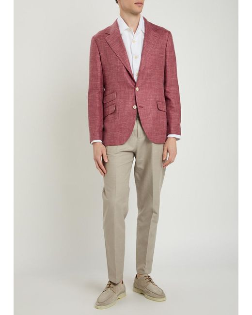 Brunello Cucinelli Purple Silk Blend Blazer for men