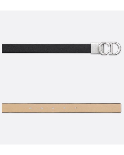Dior White Saddle Reversible Belt