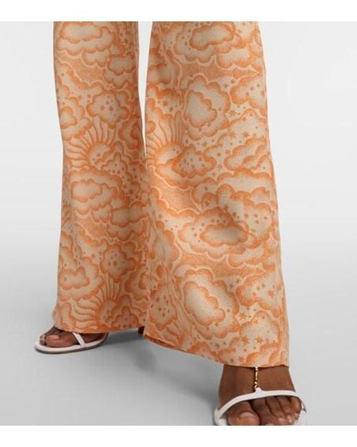 Stella McCartney Natural Mid-Rise Silk Pants