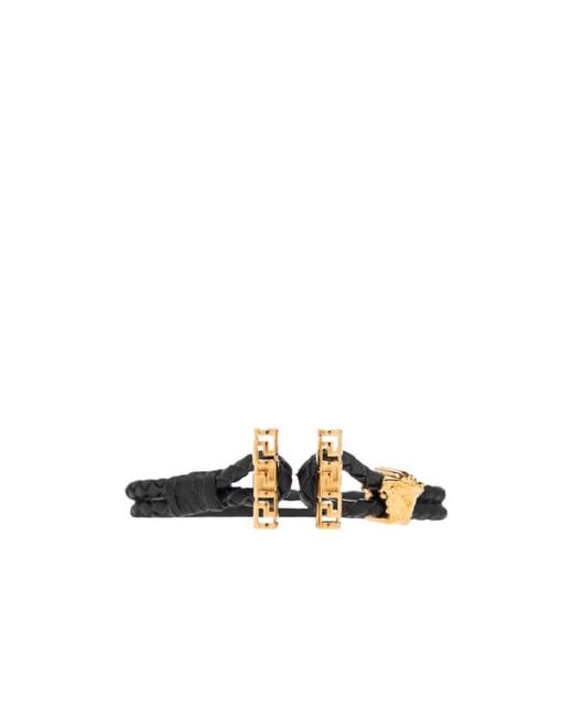 Versace White Medusa Braided Hook Fastened Bracelet for men