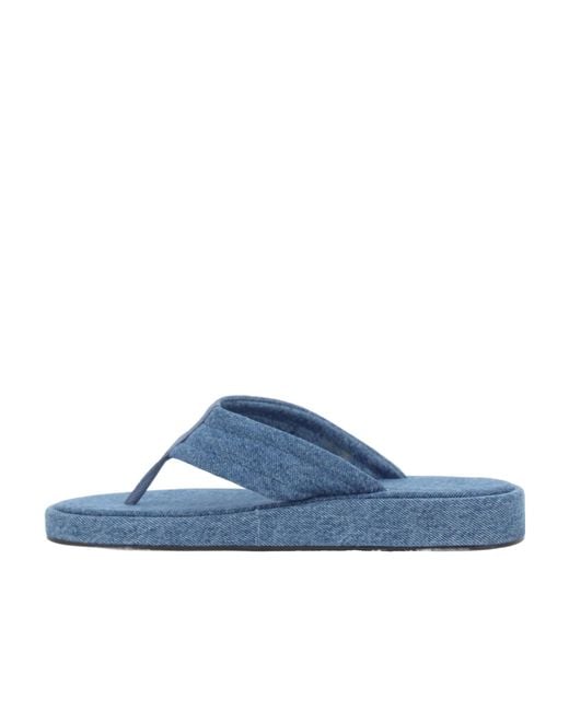 Coperni Blue Logo Patch Denim Thong Sandals