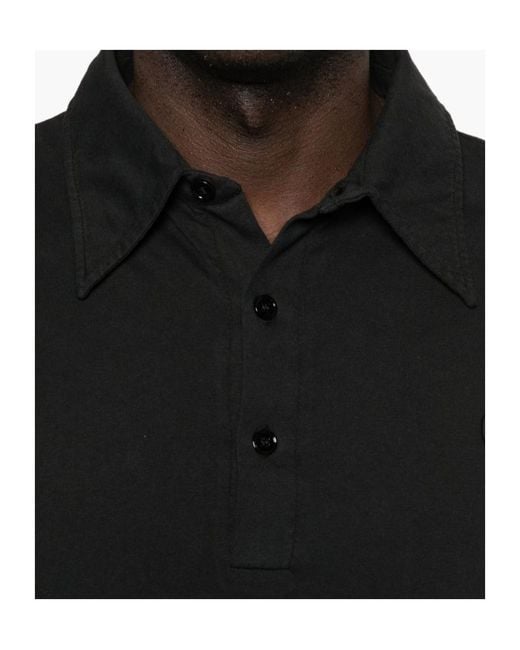 MM6 by Maison Margiela Black Logo-Embroidered Polo Shirt for men