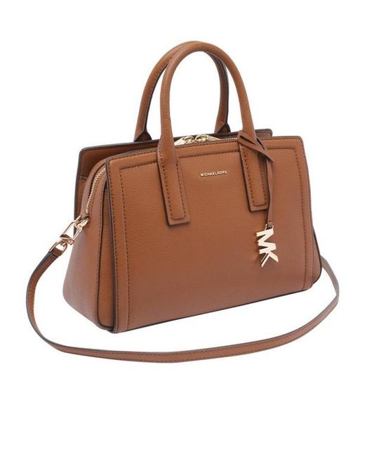 Michael Kors Brown Michael Laila Small Pebbled Satchel Bag