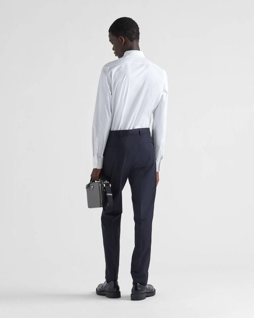 Prada Blue Cotton Pants for men