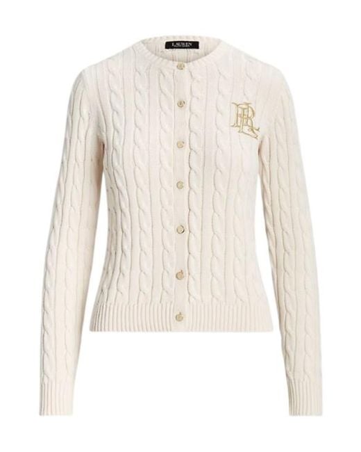 Ralph Lauren Natural Long-Sleeve Knitted Cardigan