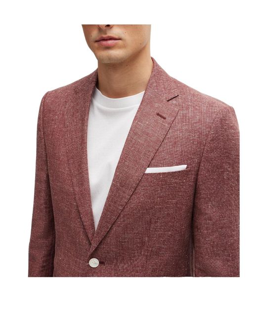 Boss Brown Single-Breasted Blazer for men