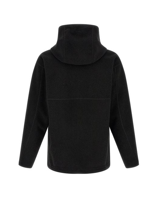 Herno Black Laminar Textured Zip Hooded Jacket for men
