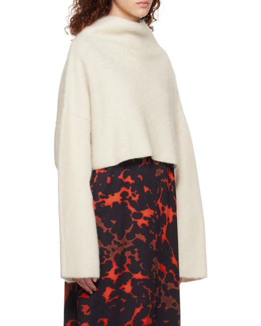 J.W. Anderson White Cut-Out Detailed Cropped Jumper