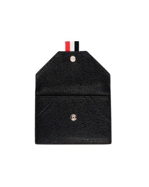 Thom Browne Black Rwb Stripe Compact Wallet for men