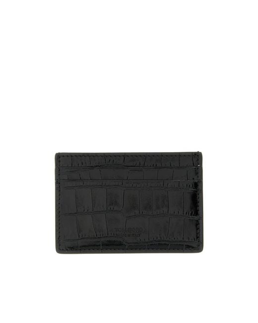 Tom Ford Black Embossed Cardholder for men