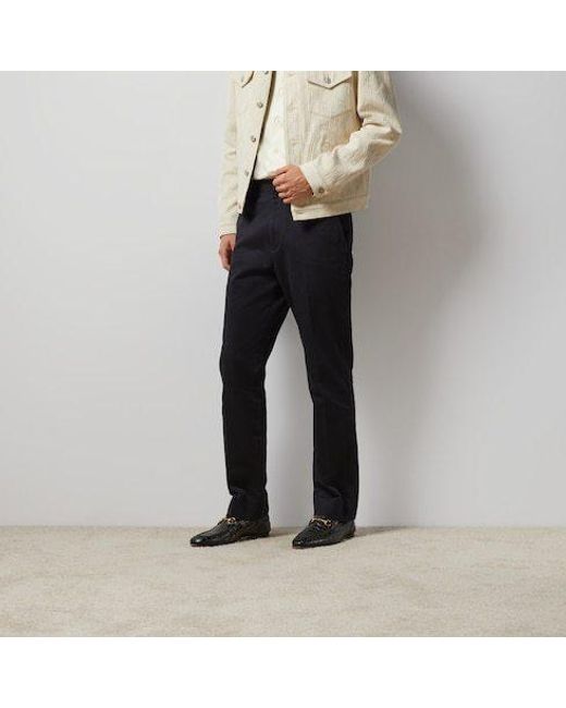 Gucci Blue Drill Chino Trousers for men