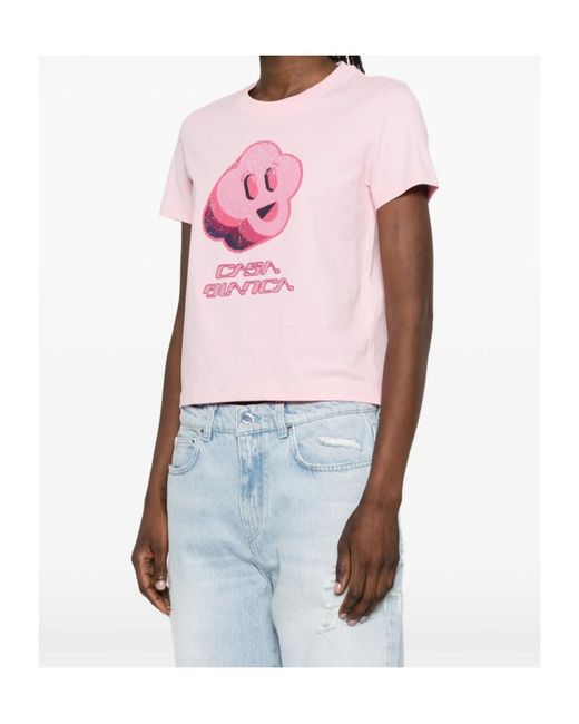 Casablanca Pink Graphic-Print T-Shirt