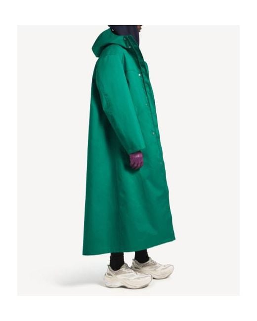 Balenciaga Green Techwear Long Windbreaker for men