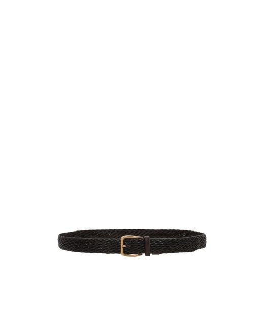 Brunello Cucinelli White Interwoven-Designed Buckled Belt for men