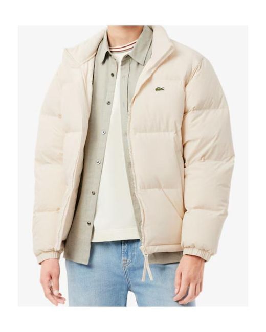 Lacoste White Zip-Up Padded Jacket for men