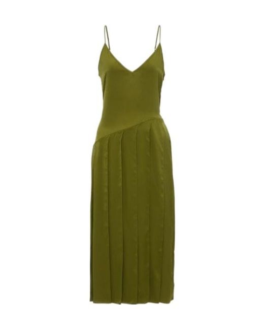 J.W. Anderson Green Ribbon-Panel Midi Dress
