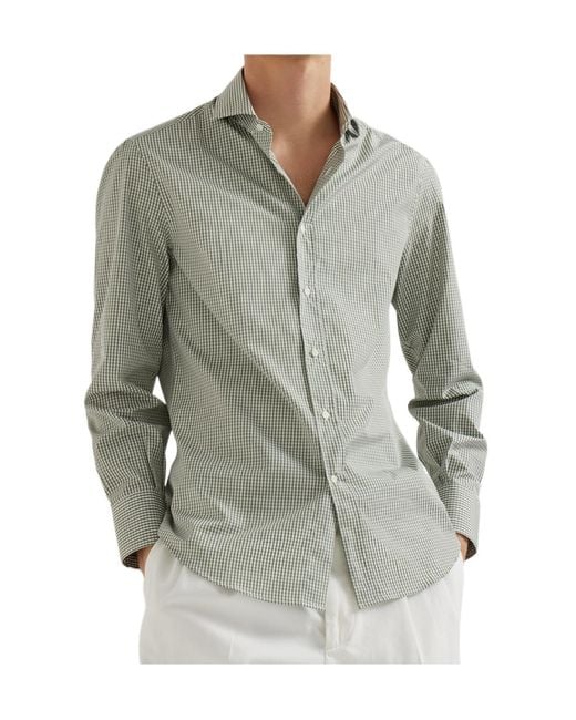 Brunello Cucinelli Gray Long-Sleeve Shirt for men