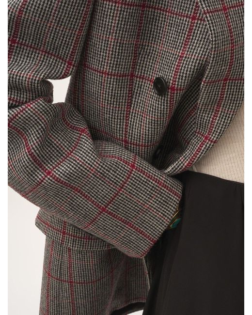 Chloé Gray Chloé Checkered Button-Up Jacket