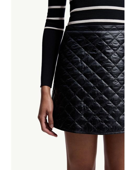 Moncler Blue Logo Patch Quilted Mini Skirt