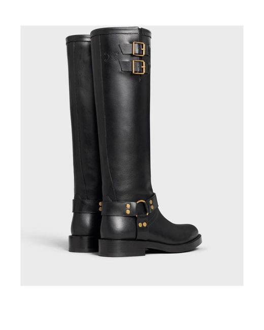 Céline Black High Boot Biker