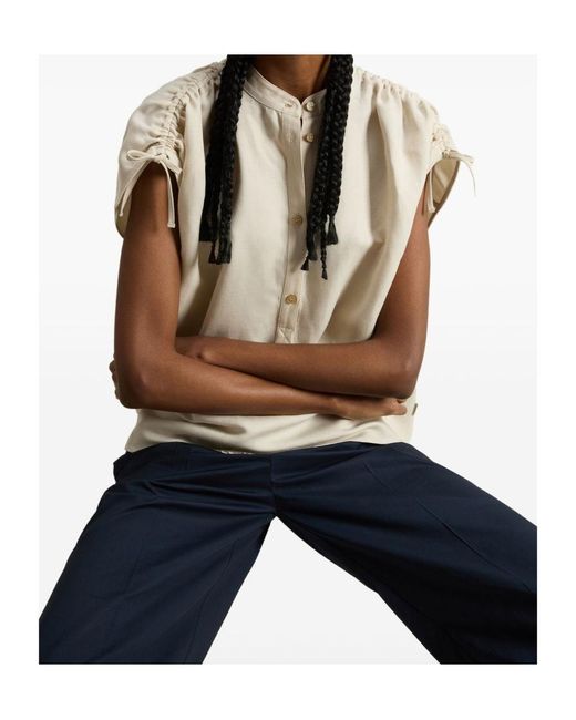 Woolrich Natural Short-Sleeved Drawstring Shirt