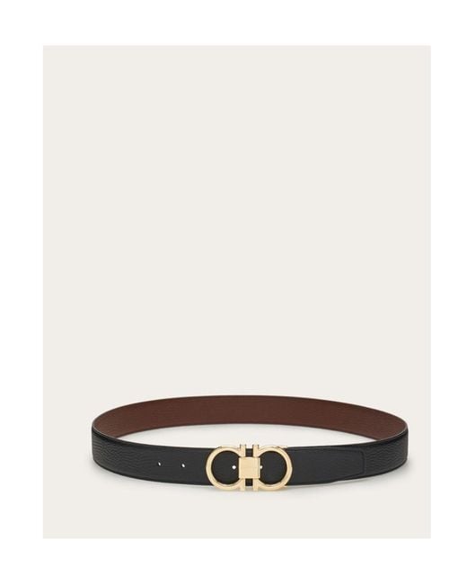 Ferragamo White Ferragamo Gancini Reversible Belt for men
