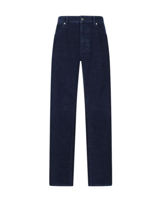 Stone Island Blue Logo Patch Straight-Leg Pants for men