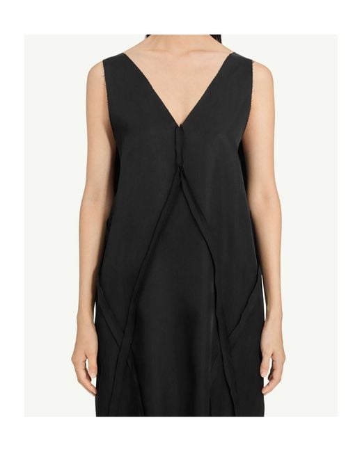 MM6 by Maison Margiela Black V-Neck Sleeveless Mini Dress