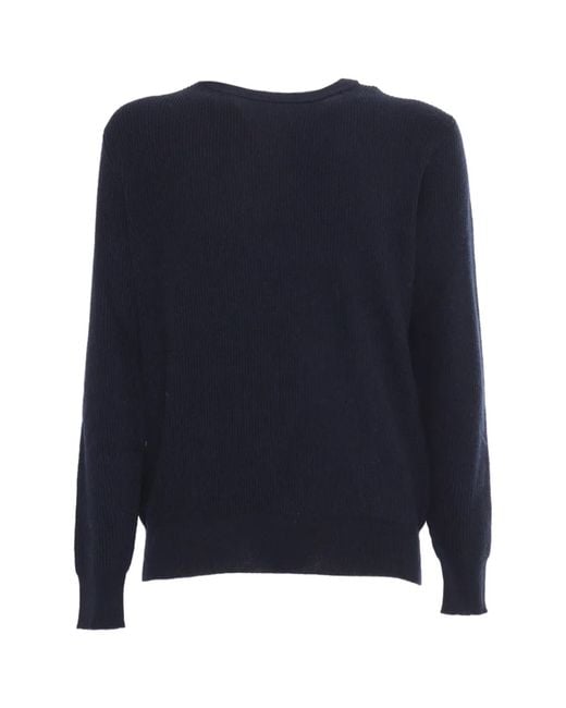 Ballantyne Blue Ribbed-Knit Jumper for men