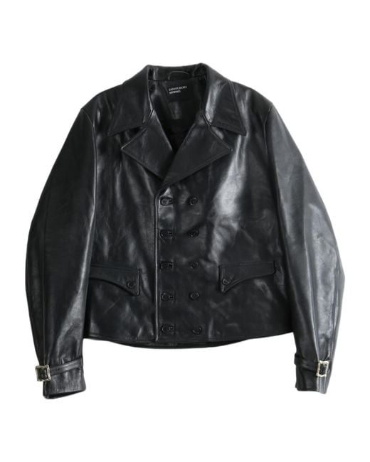Enfants Riches Deprimes Black Double-Breasted Leather Jacket for men