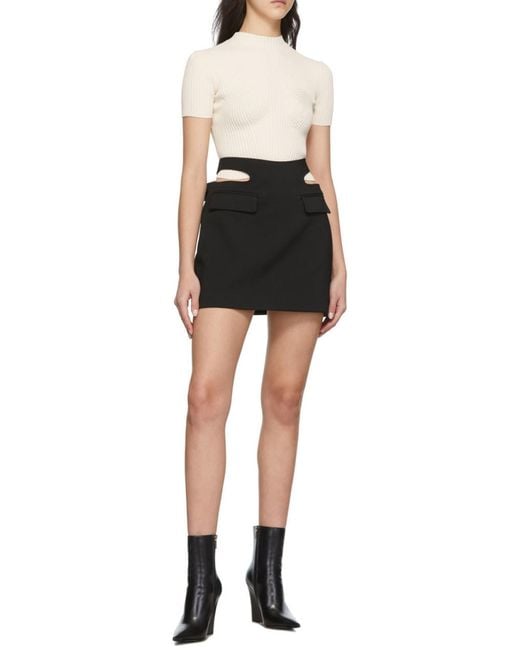 Dion Lee Black Y-Front Mini Skirt