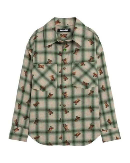 Barrow Green Check Pattern Flannel Shirt for men