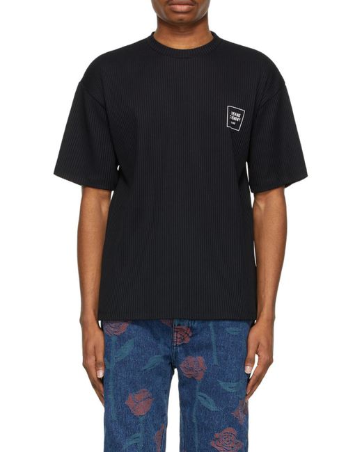 Opening Ceremony Black Box Logo Ribbed T-Shirt for men