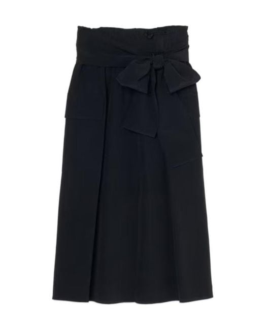 Joseph Blue Paperbag-Waist Tie-Fastening Midi Skirt