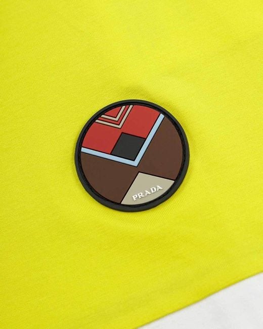Prada Yellow Logo Details T-Shirt for men