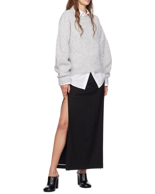 Helmut Lang White Buckle Long-Sleeved Shirt