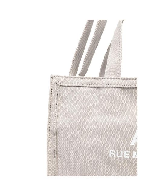 A.P.C. White Logo-Print Tote Bag for men