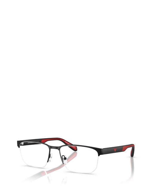 Emporio Armani Metallic Rectangular Frame Glasses for men