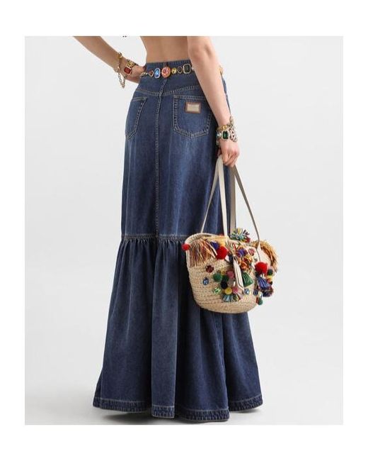 Dolce & Gabbana Blue Long Denim Skirt