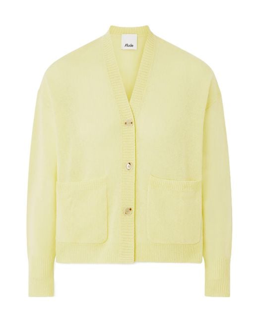 Allude Yellow Cashmere Cardigan