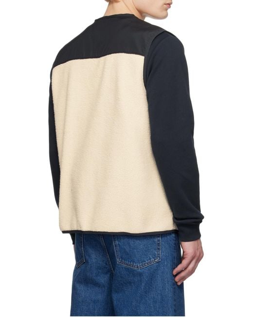 A.P.C. Natural Faux-Shearling Vest for men