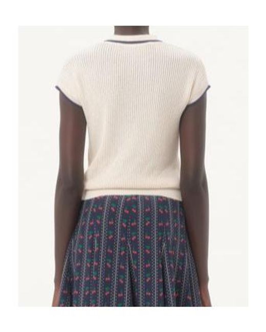 Valentino Natural Bow Detailed Short-Sleeved Jumper