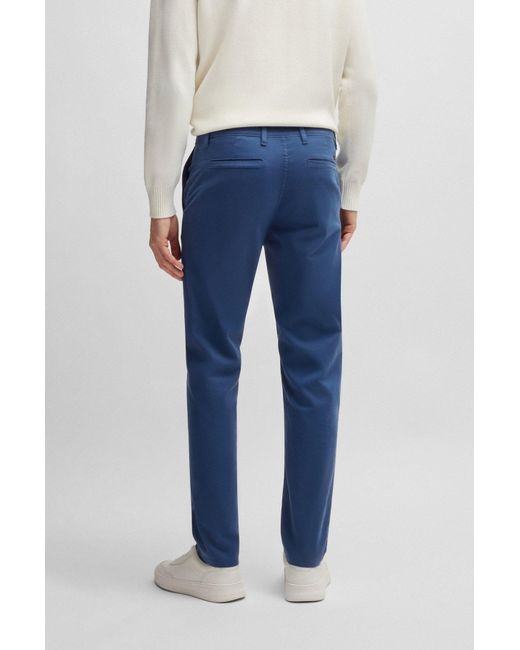 Boss Blue Belt Loops Slacks for men
